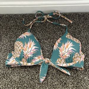 Shade & Shore Pineapple Print Bikini Top Size 36B